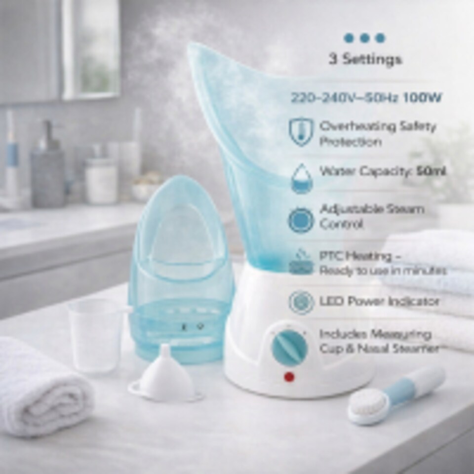 image 1 of Facial Sauna Steamer & Inhaler Spa Pore Cleanser Nose Steam