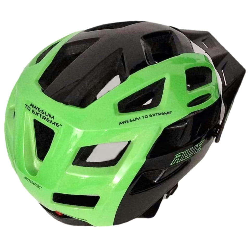 image 1 of AWE AweRide In Mould Enduro Bike Helmet Black/Green 58-61cm Crash Guarantee* | Black | Green