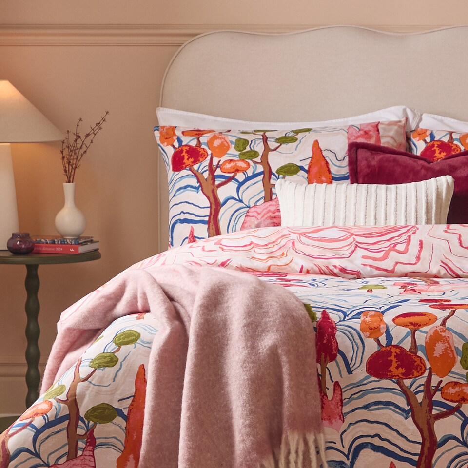 image 1 of Furn Terra Nova Printed Reversible Duvet Cover Set | Multi | Multicolour | Single