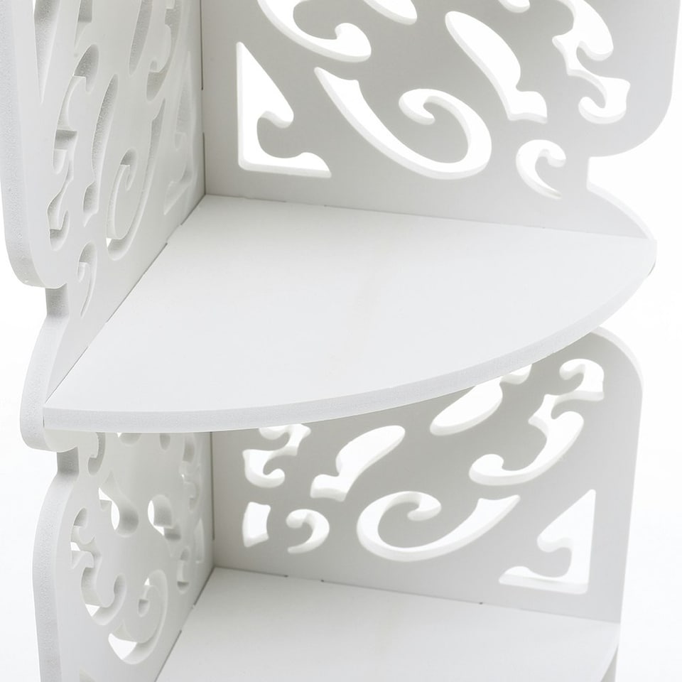 image 1 of Living and Home 4-Tier White Corner Plant Display Stand