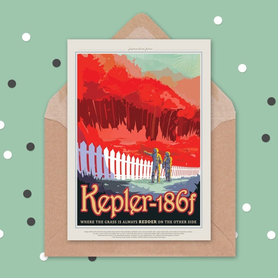 image 1 of Kepler-186F Grass Redder Space Tours Travel NASA Card
