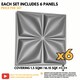 image 2 of NOVECRAFTO 3D Wall Panels – Quilted Fold Design – 6 PVC Sheets – 1.5m² (16.15sqft) – 50x50cm Decorative Interior Wall Cladding Panels Silver