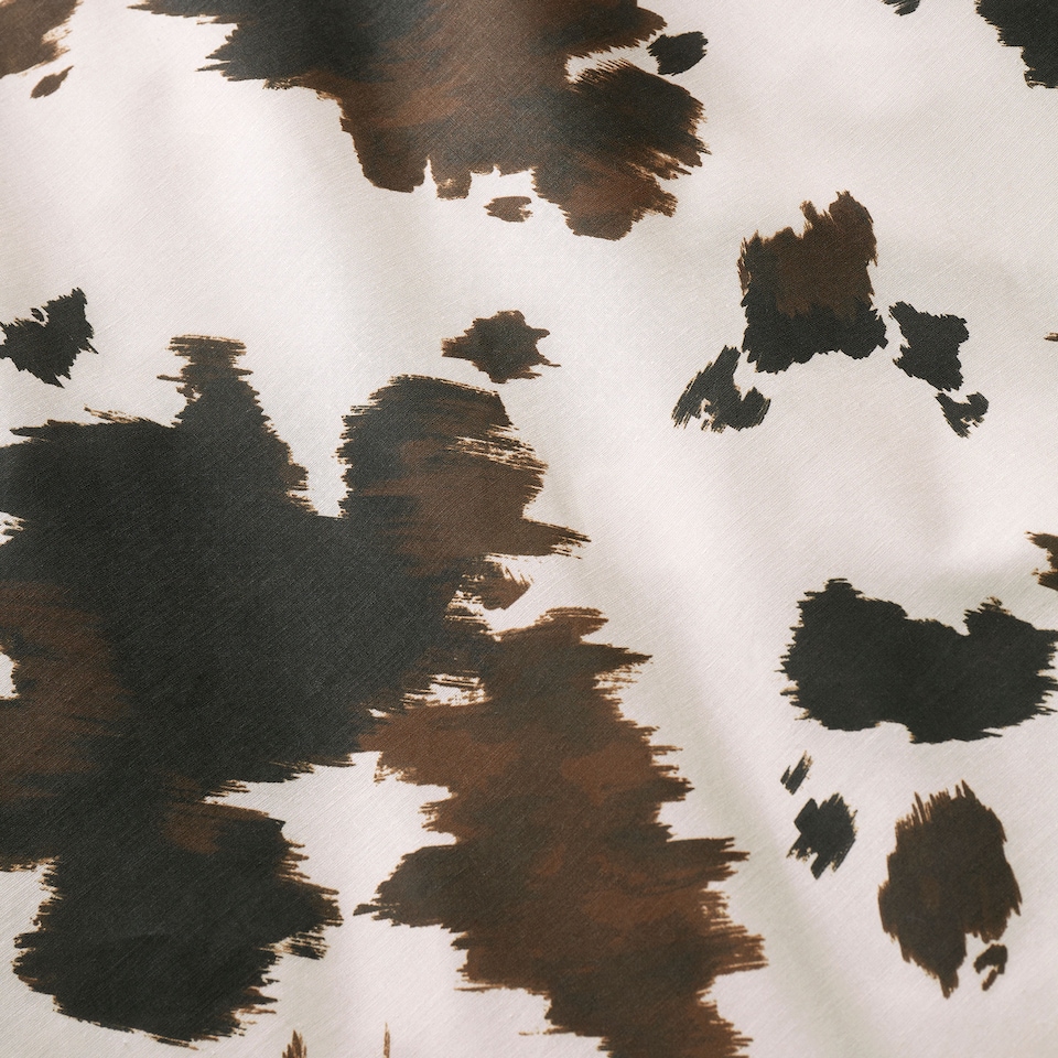 image 1 of Fusion Cow Print Duvet Cover Set Natural
