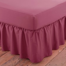 Charlotte Thomas Poetry Plain Dye Polycotton Single Platform Valance Sheet Frilled - Aubergine - 90 x 190cm | Multi | Single