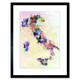 image 1 of Map Painting Italy Sardinia Sicily Paint Splash Colour 9x7" Black Framed Wall Art Print
