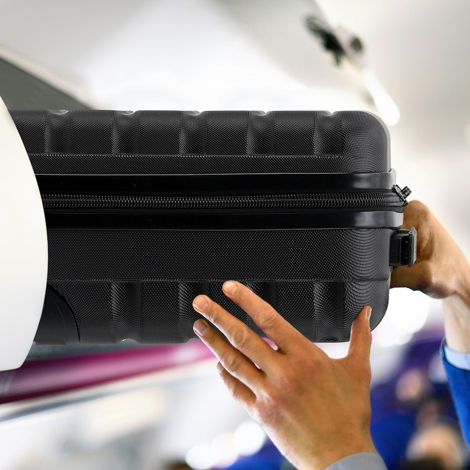 image 1 of Flight Knight Lightweight 2 Wheel ABS Hard Suitcase Cabin Hand Luggage 100+ Airlines Approved - British Airways, Ryanair & easyJet Free Carry On 40x20x25cm Black | Cabin Bag