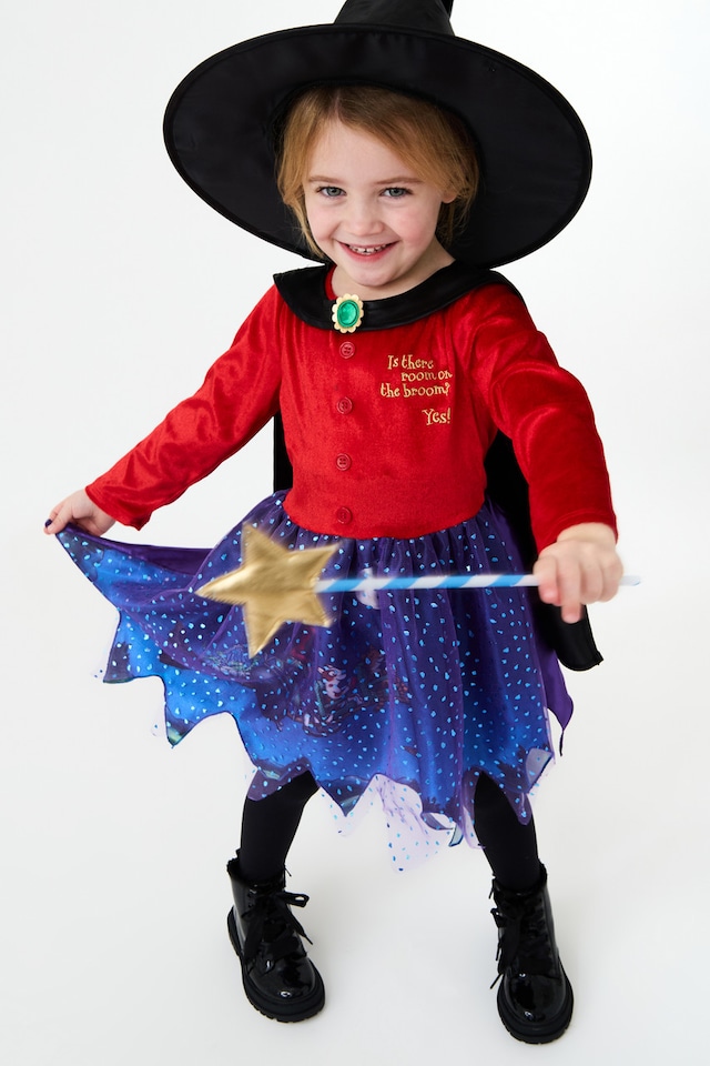 image 1 of Officially Licensed Room On The Broom Premium Girls Kids Costume - World Book Day, Halloween, and Dress-Up - Ages 3-8 | Multi | Multicoloured | 4-6 years