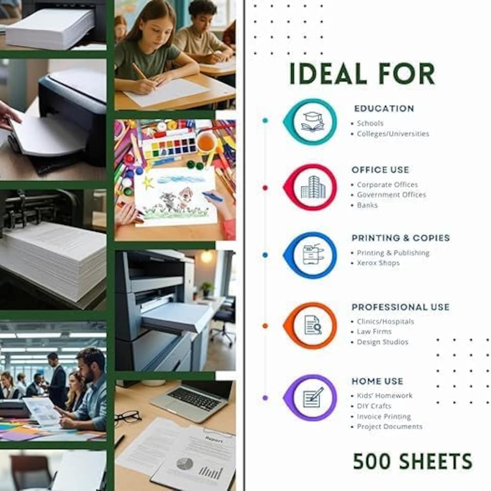 image 1 of Value Plus A4 70gsm Copier Paper Multipurpose Printer Paper 5 Reams 2500 Sheets
