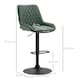 image 3 of HOMCOM Breakfast Bar Stools Set of 2 with 51x40cm Wide Seat, Height Adjustable Kitchen Counter Chairs, Retro Swivel Upholstered Barstools with Back, Footrest and Steel Base, Green