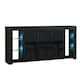 image 1 of Black Sideboard 164cm Gloss Doors Free LED Modern Storage Unit Black