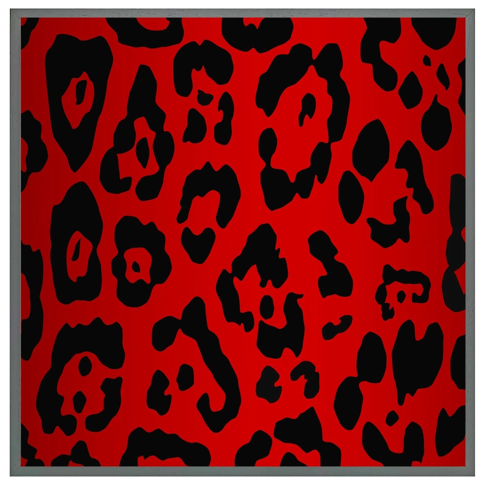 image 1 of Red leopard print (Picture Frame) White | XS