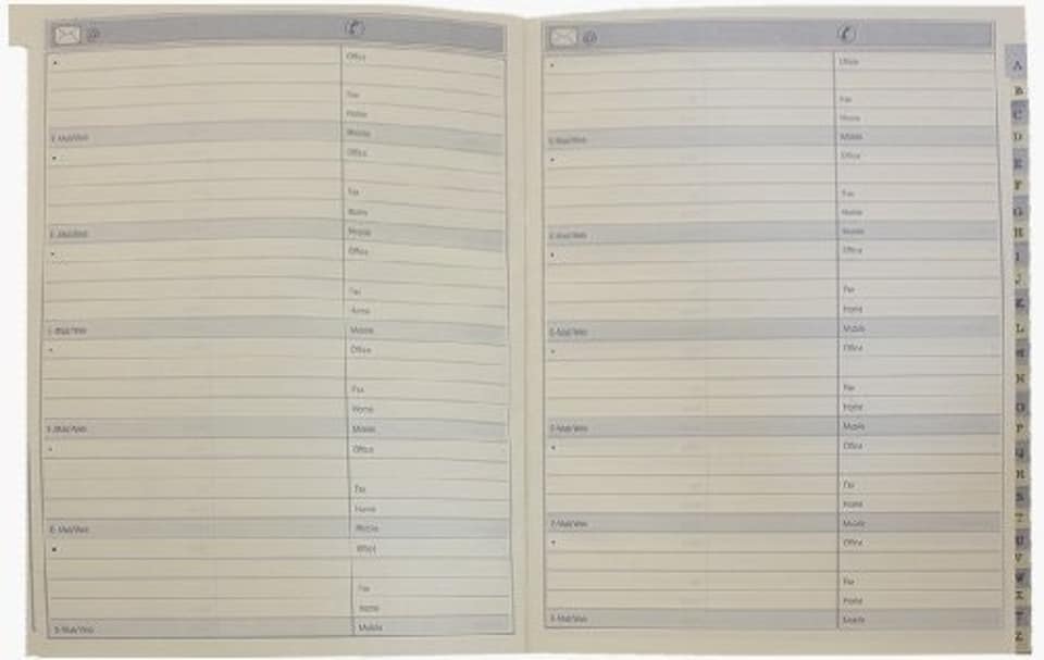 image 1 of Tallon Large XL Padded Address Book - Black/Brown/Tan/Blue
