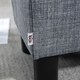 image 8 of HOMCOM Chic Linen Fabric Footstool Ottoman Cube with 4 Plastic Legs Grey