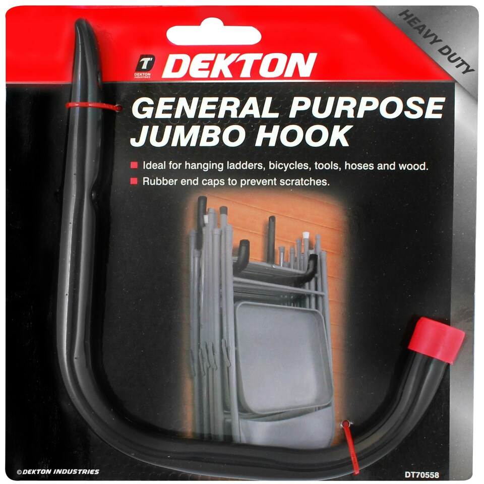 image 1 of Dekton 1pc 16mm General Purpose Jumbo Hook Tools Bike Hanging Clip Shed Garage S