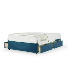 Marine Blue Plush Velvet 4 Drawer Divan Base Super King