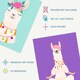 image 4 of Set of 3 Kids Bedroom Happy Llama Yoga Meditation Bright Purple Pastel Blue Wall Art Prints 12x16 Inch
