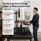image 4 of VonHaus Height Adjustable Dark Wood Standing Desk Converter, 80cm length Brown