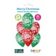 image 2 of Merry Christmas Red & Green Latex Balloons 33cm / 13 in - Pack of 6