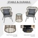 image 5 of Outsunny 3 PCS Webbed PE Rattan Outdoor Patio Set w/ Cushions Steel Frame Grey