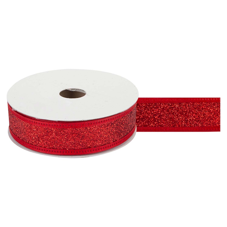image 1 of PMS Christmas Ribbon Garland Decoration 4cm x 10cm Red - 1 Pack