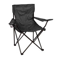 Redwood Folding Canvas Camping Armchair - Black | Black | Black