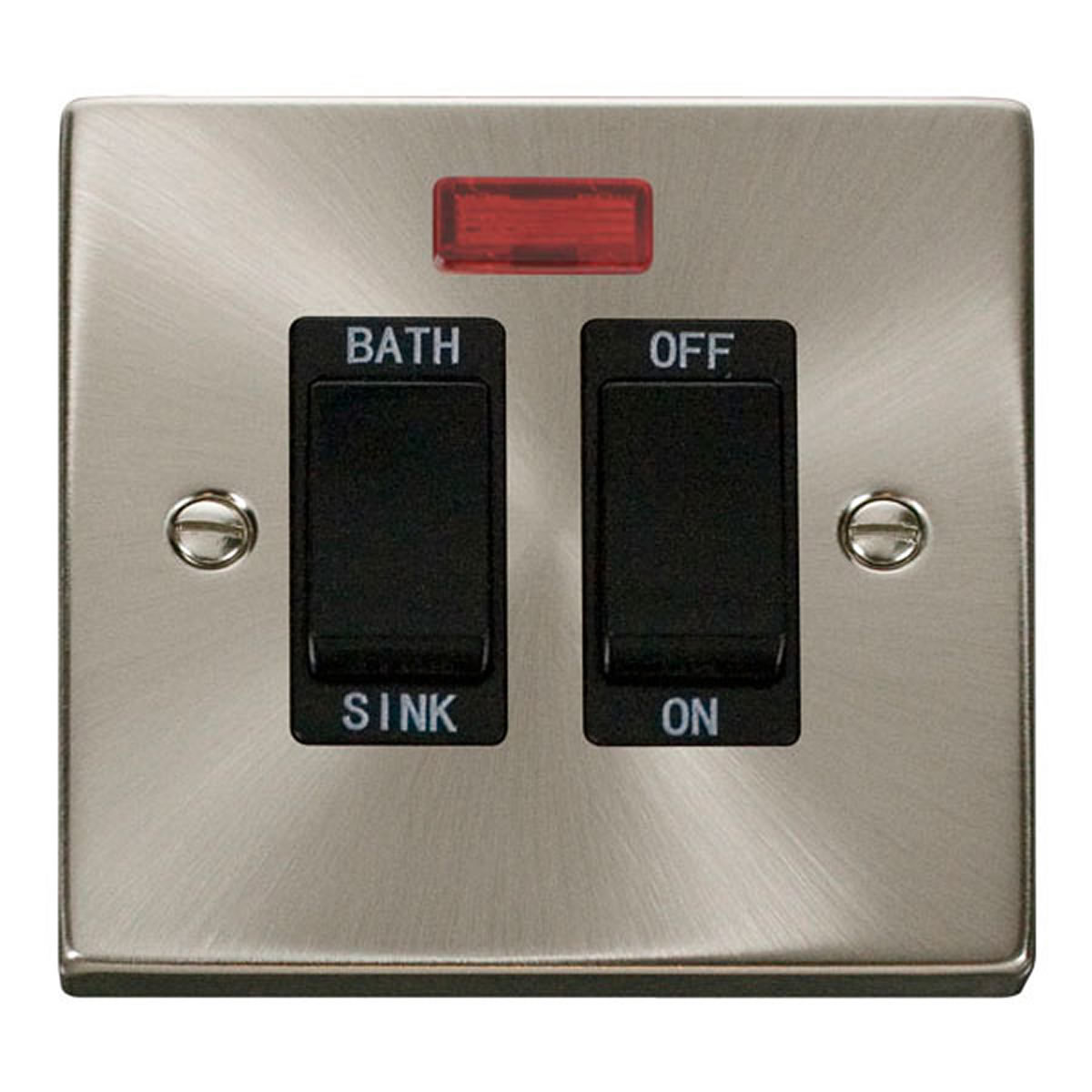 SE Home Satin / Brushed Chrome 20A DP Sink/bath Switch in Metallic Silver