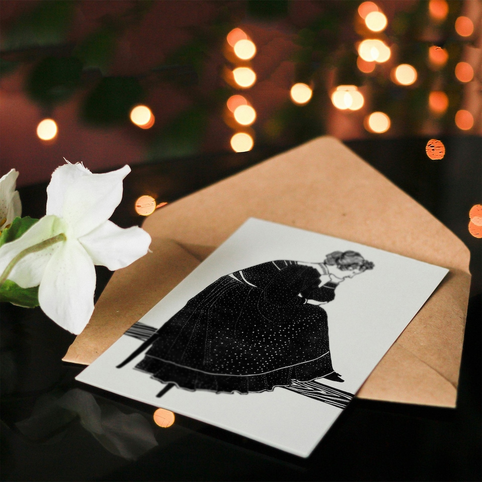 image 1 of Reijer Stolk Art Card Woman Sitting on a Stool Design