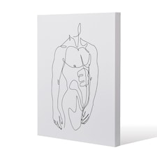 line art of male body (Canvas Print) / 114 x 77 x 4cm | Multi
