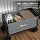 image 4 of Outsunny 120L Folding Collapsible Wagon with Adjustable Handle, Black