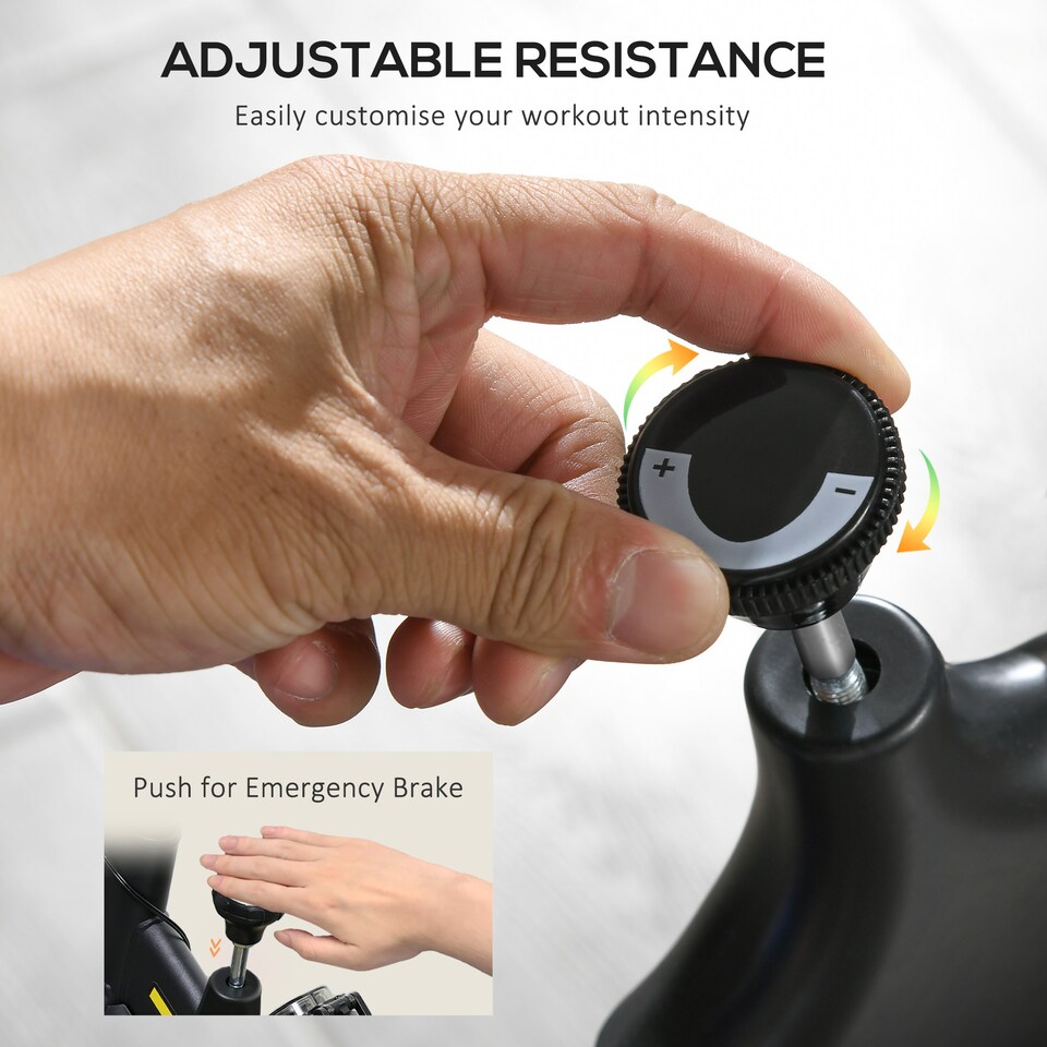 image 1 of SPORTNOW Indoor Exercise Bike, Stationary Bike, Cycling Machine with Adjustable Seat and Resistance, Heart Rate Sensor, for Home Gym Workout, 8kg Flywheel, Yellow