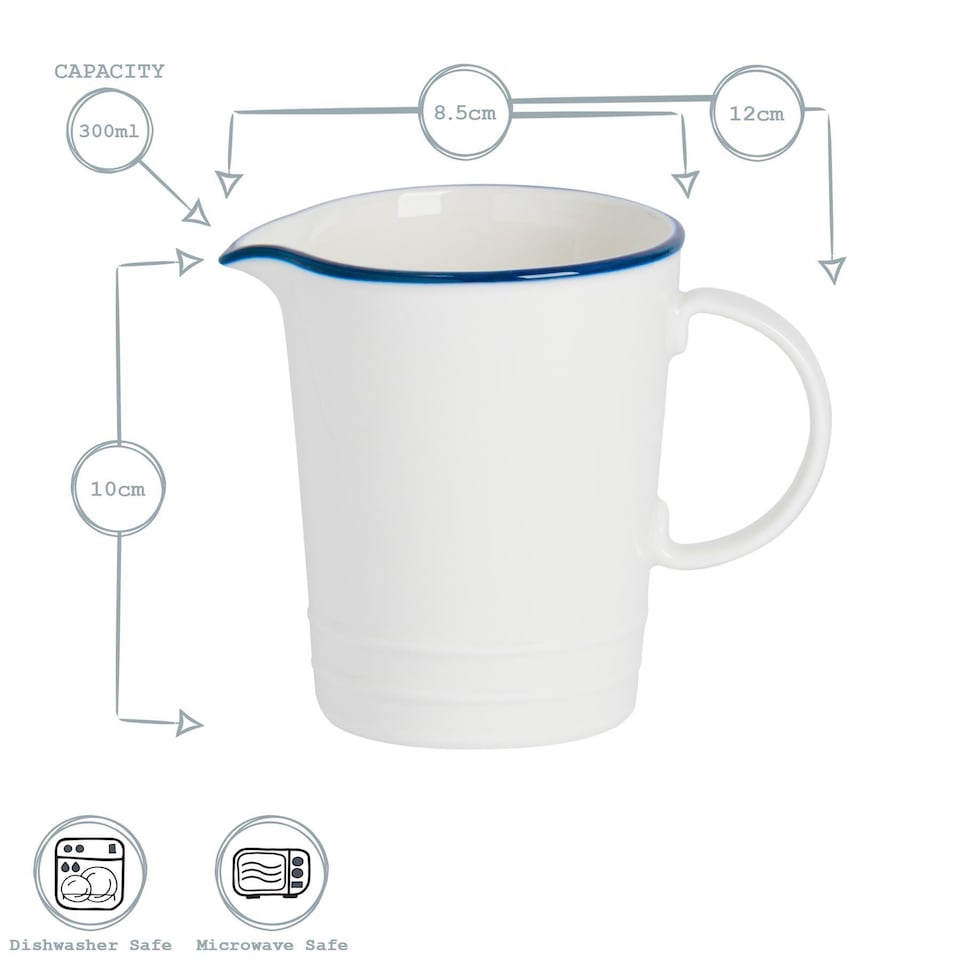 image 1 of Nicola Spring White Farmhouse Milk Jug - 300ml