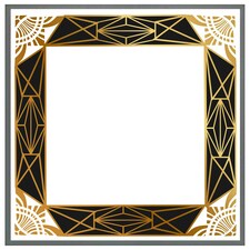 Art deco border (Picture Frame) Grey | XL
