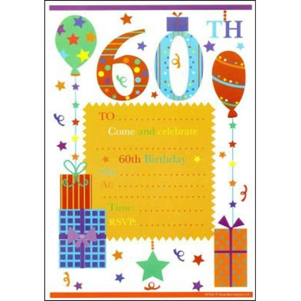 image 1 of 60th Birthday Party Invitations - 20 Pack