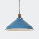 image 3 of First Choice Lighting Set of 2 Maxwell Mirage Blue Brushed Copper Ceiling Pendant Lights Blue | Copper