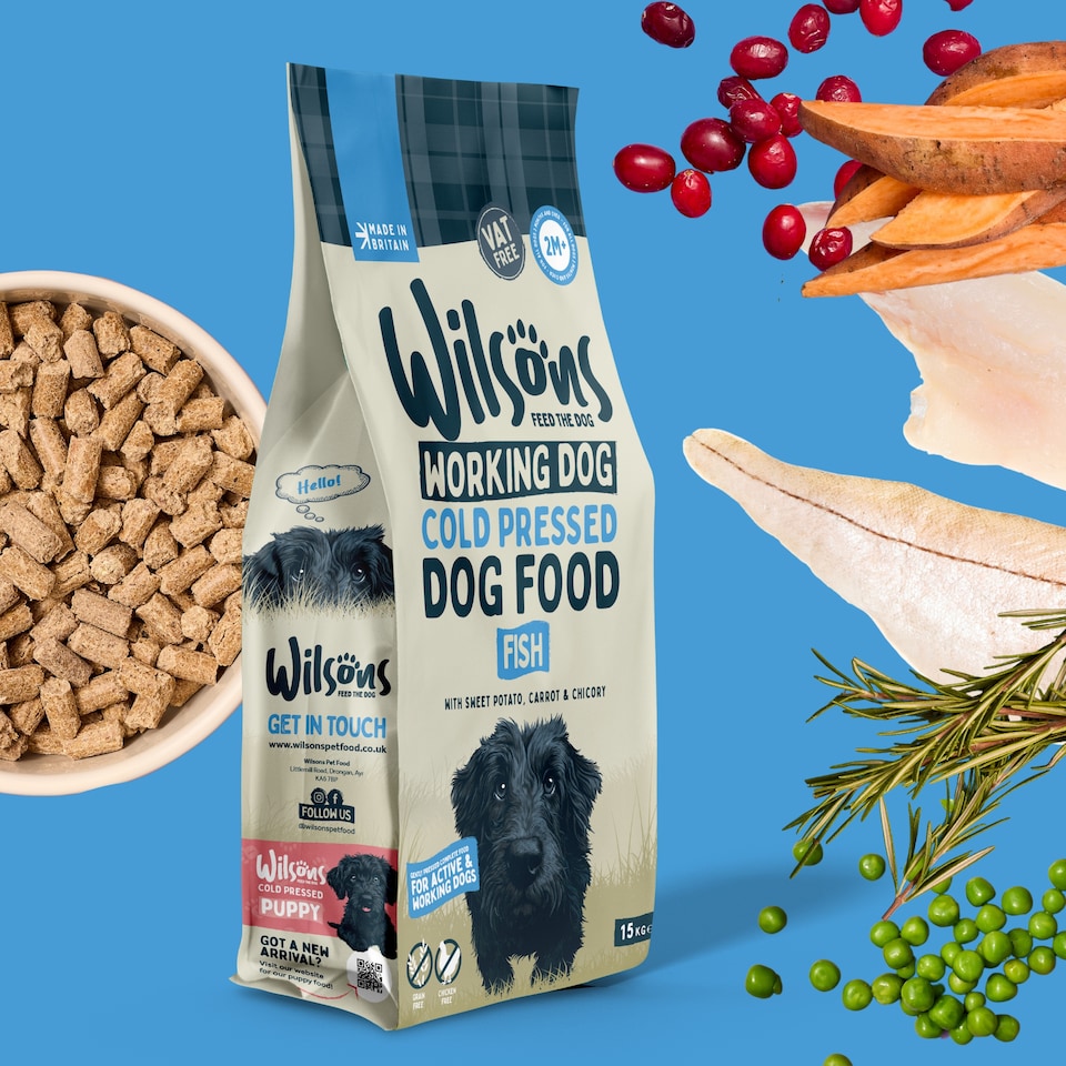 image 1 of Wilsons Fish Cold Pressed Working Dog Food Natural High Energy Protein Diet - 15kg bag