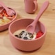 image 5 of Tiny Dining Baby Silicone Suction Bowl with Lid - Dusty Rose Pink