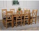 image 4 of Richmond 140-220cm Oak Extending Dining Table and 8 Berkeley Leather Chairs | Brown | Brown