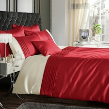 Intimates Perez Faux Silk Duvet Cover & Pillowcase Set Red | Red | Single