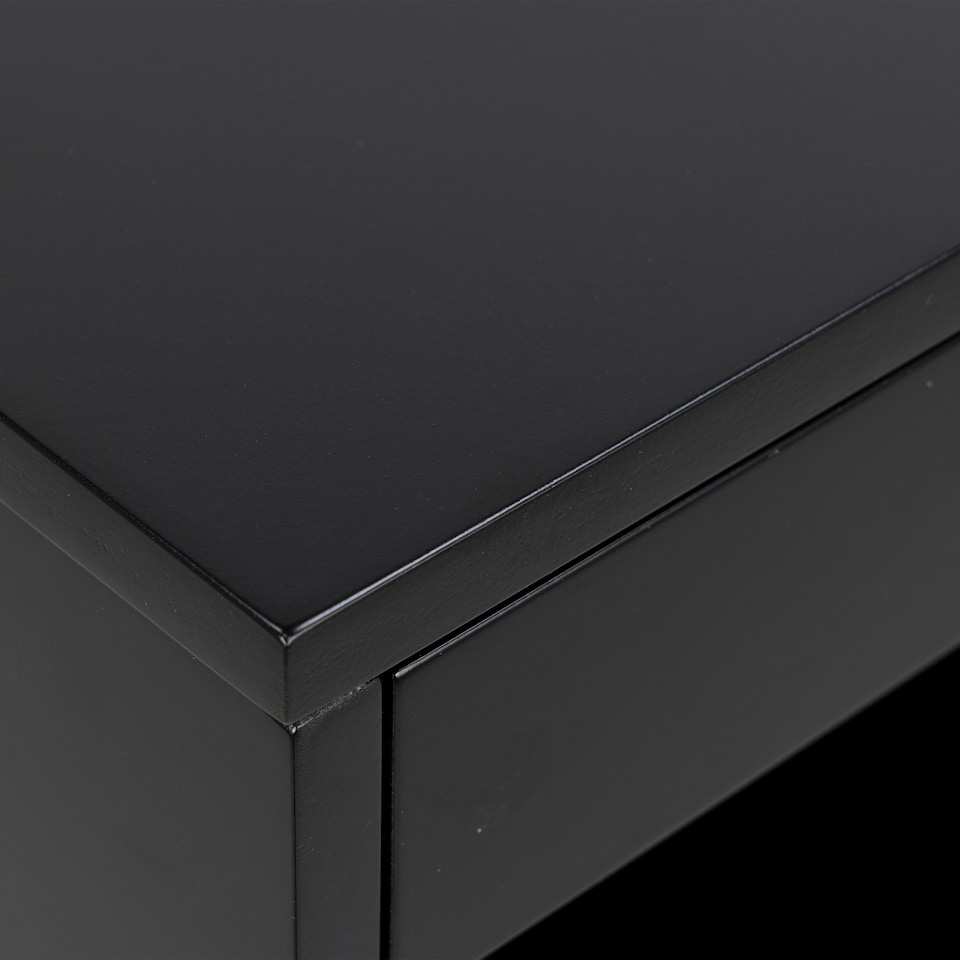 image 1 of Cholet Square Bedside Table with 1 Drawer in Black