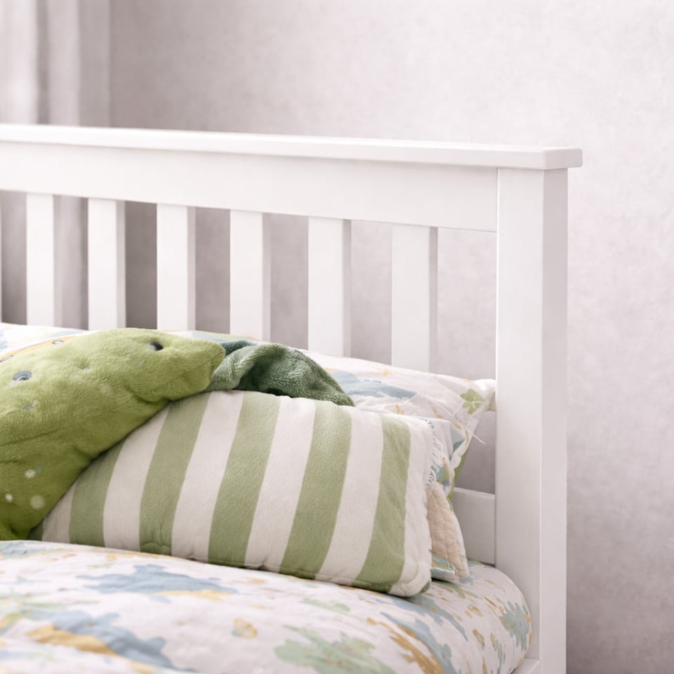 image 1 of Rio White Wooden Kids Bed With Ethan Spring Mattress