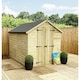 image 2 of 12 x 4 Pressure Treated Tongue And Groove Double Door Apex Shed - 4 Windows + Low Eaves (12' x 4') / (12ft x 4ft) (12x4)
