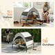 image 7 of PawHut Portable Elevated Dog Bed with Removable Canopy, 92 x 75 x 89 cm Grey | M