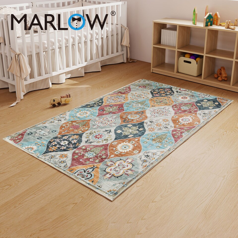 image 1 of Marlow 80x150cm Floor Rug Runner Washable Non Slip for Living Room Bedroom