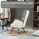 image 4 of HOMCOM Rocking Chair for Nursery Upholstered Wingback Armchair