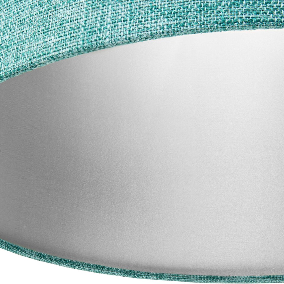 image 1 of Contemporary and Sleek 12 Inch Teal Linen Fabric Drum Lamp Shade 60w Maximum | Blue | Teal | 1