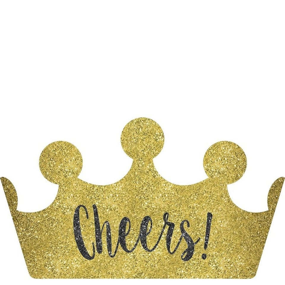 Amscan Cheers Glitter Crown Headband - Gold/Black/Silver - One Size