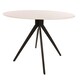 image 4 of Aspen, Round Dining Table, White Painted Top With Black Pedestal Leg Frame White