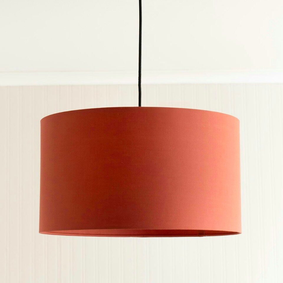 image 1 of ValueLights Reni Large Rust Lamp Shade & Bulb Orange