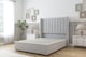 image 1 of Sloomy Falcon Silver Plush Divan Bed Base 2 Drawers Foot-End With 54 Inch Wingback Headboard | Silver | Silver | Small Double | 1