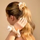 image 3 of Silver Cloud Satin Frilly Scrunchies - Buttercup Collection Yellow